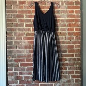 Navy Blue LOFT Pin Stripe Vertical Stripes Sundress SP